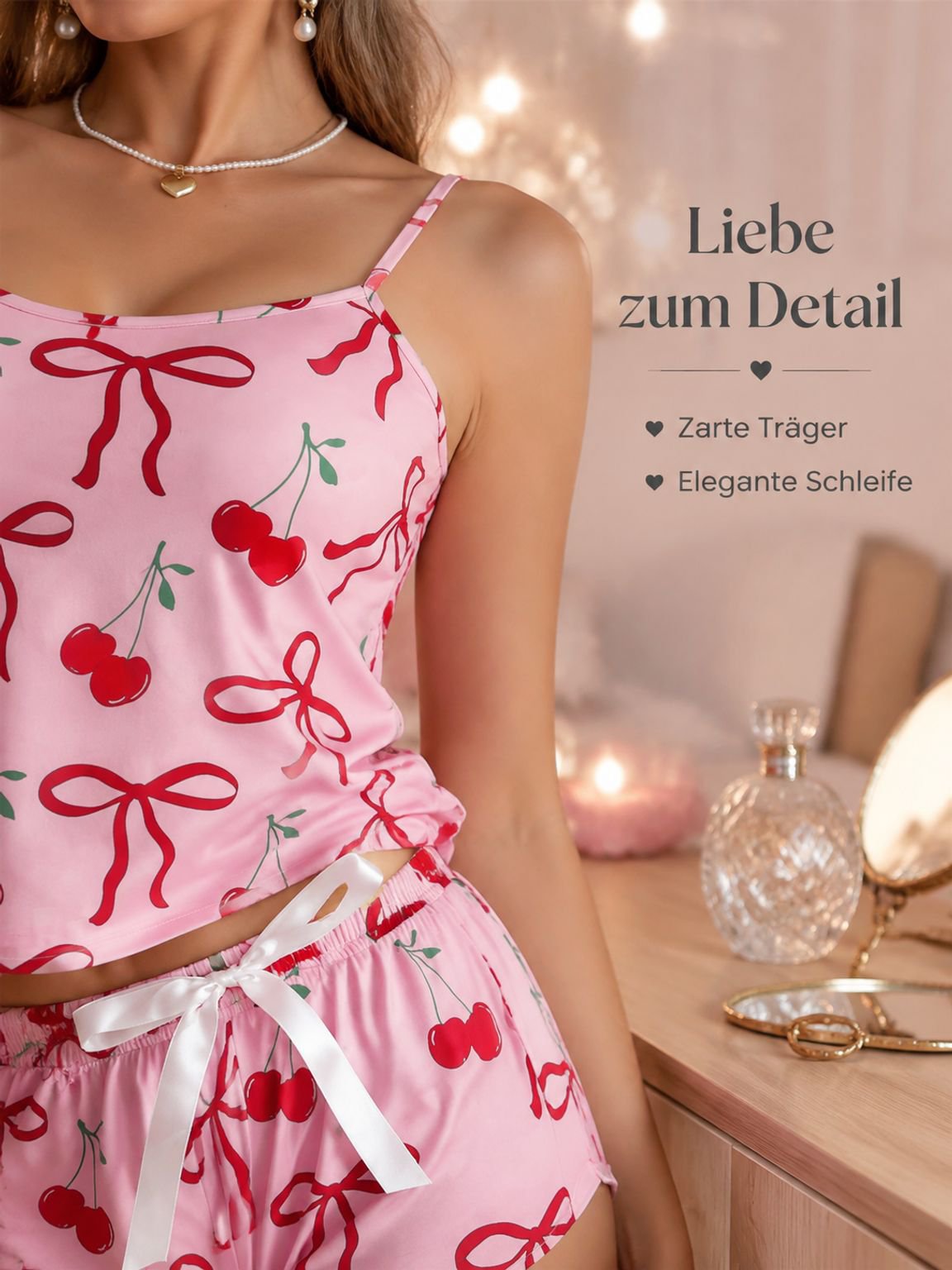 Sexy Träger-Print-Hausanzug mit Shorts für Damen