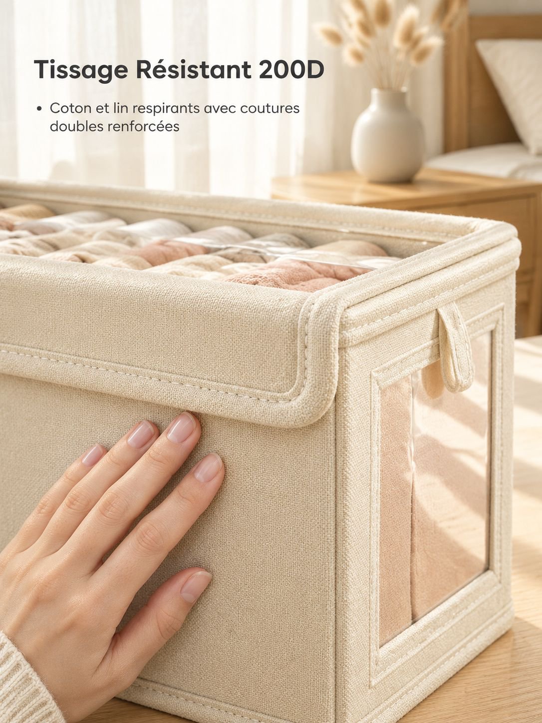 Panier pliable avec poignées pour un rangement facile