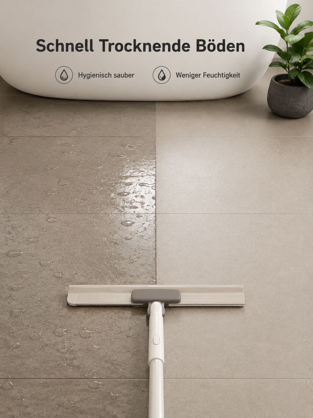 Reinigung der Toilette mit praktischem Silikon-Wischer