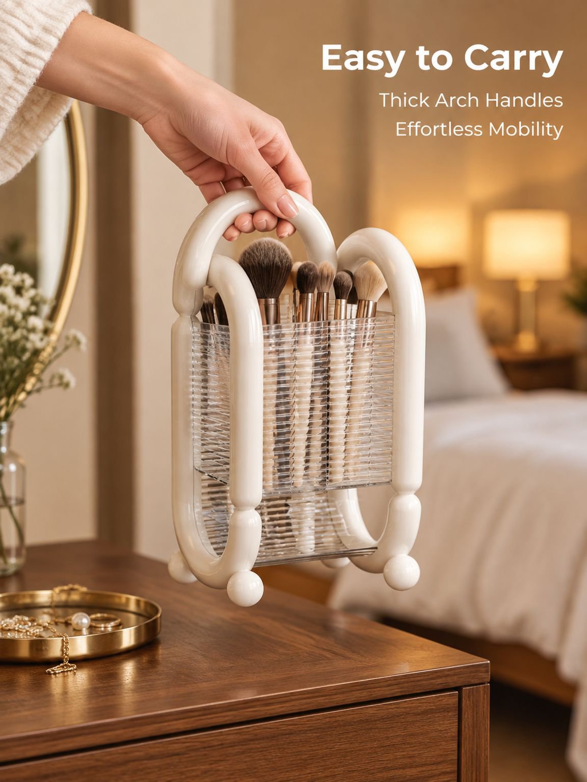 Desktop makeup brush storage tube
