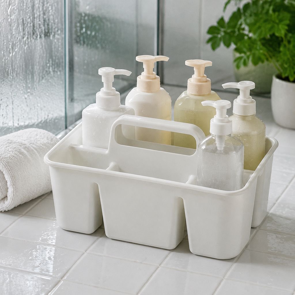 Easy-carry handle on utility caddy