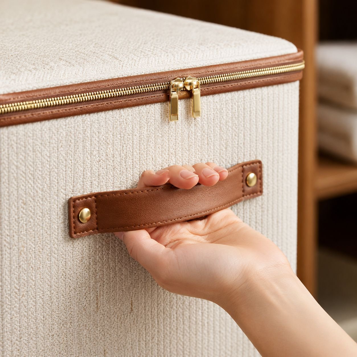 Easy-to-carry foldable organizer with handles