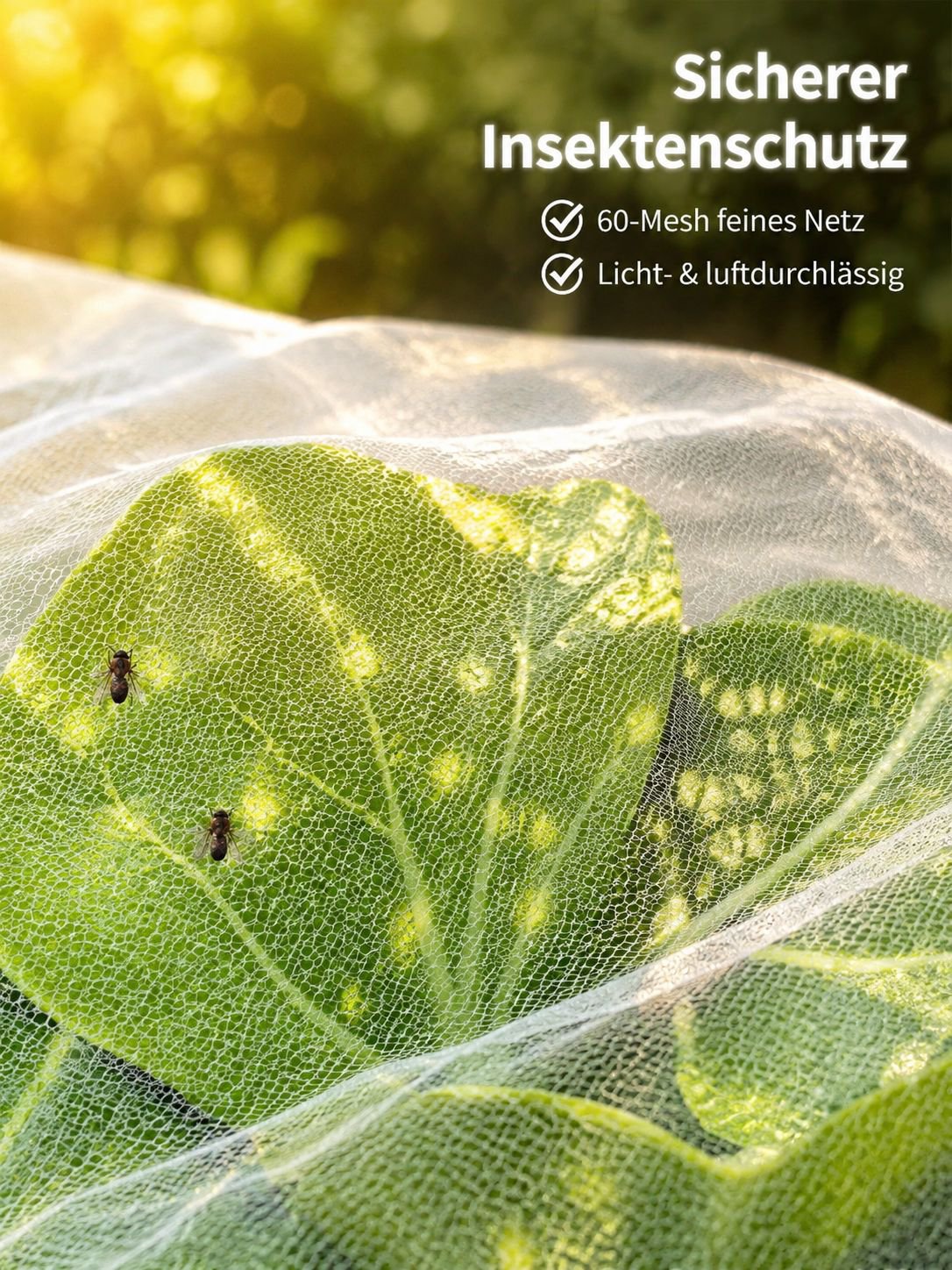 Schutznetz für Gewächshaus und Garten
