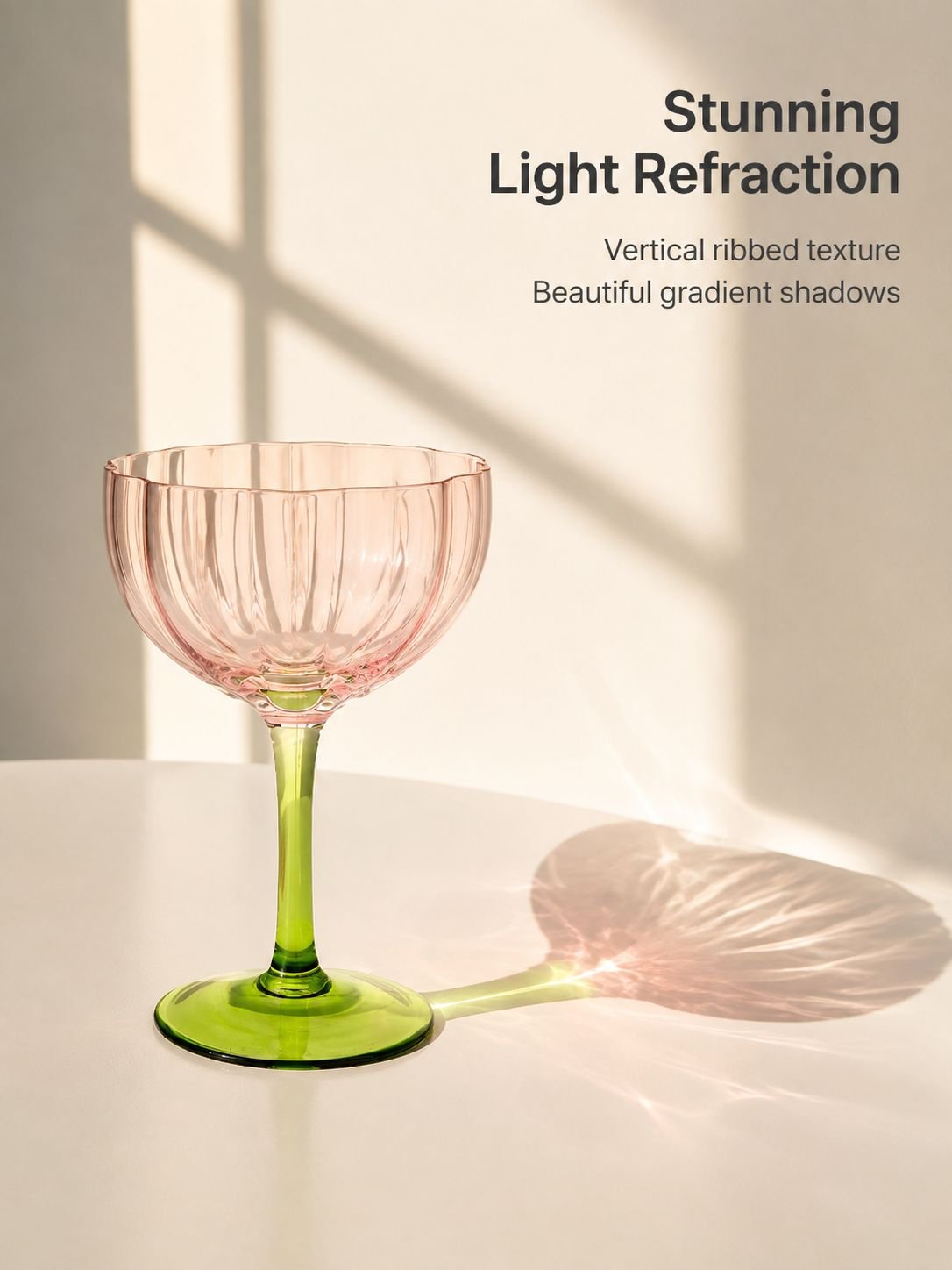 Crystal glass high footed red wine glass short petal champagne glass