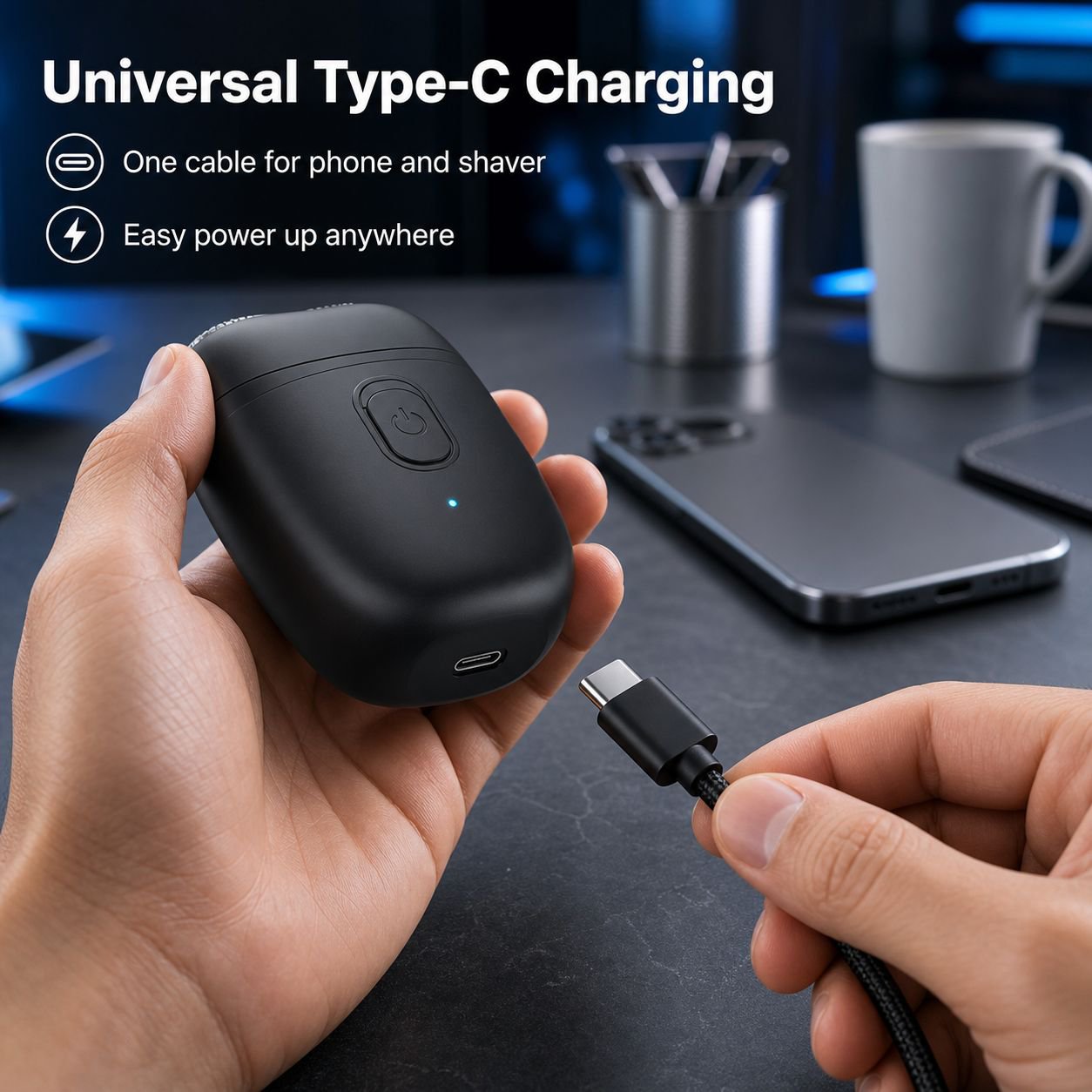 Travel Portable Type-C Dual-Head Electric Shaver