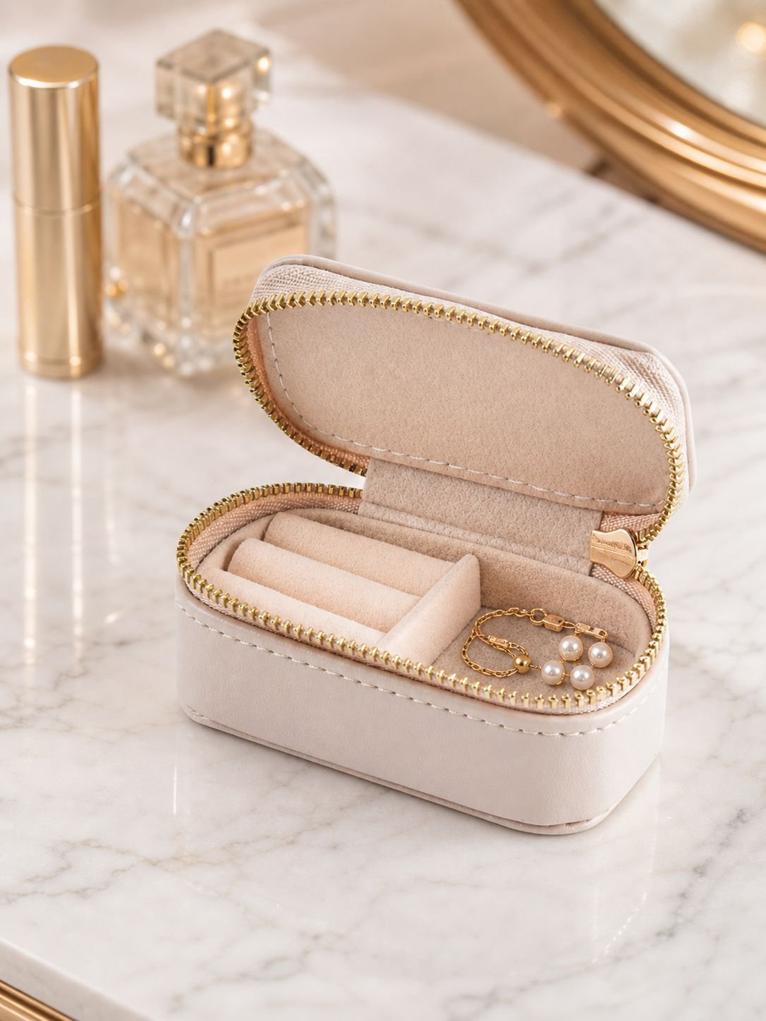 Elegant jewelry box for travel use