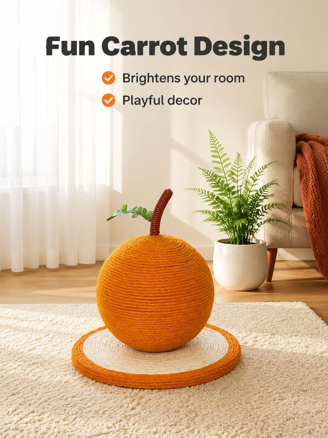 Orange Cat Scratching Post