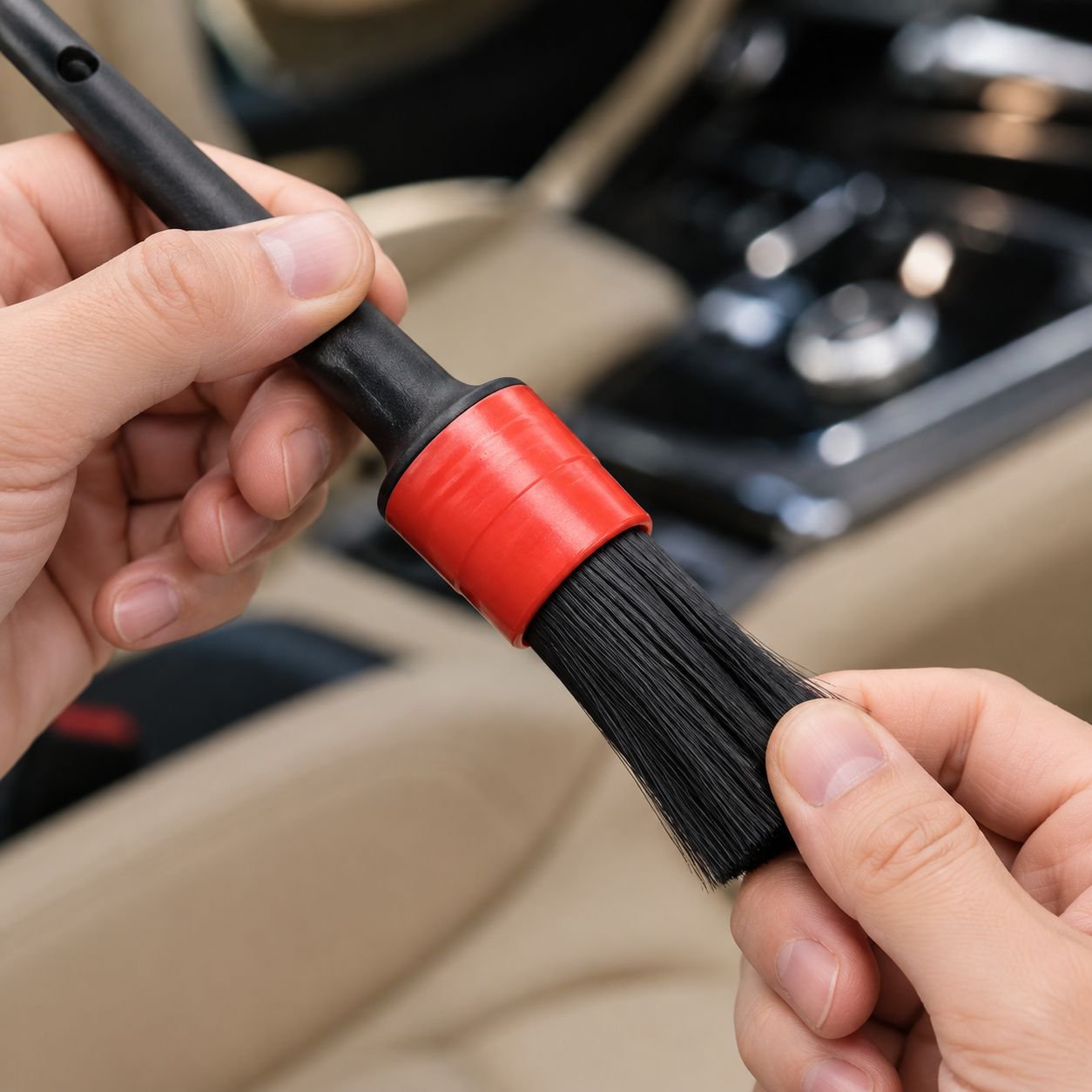 detailing brush set for automotive dashboard and vents