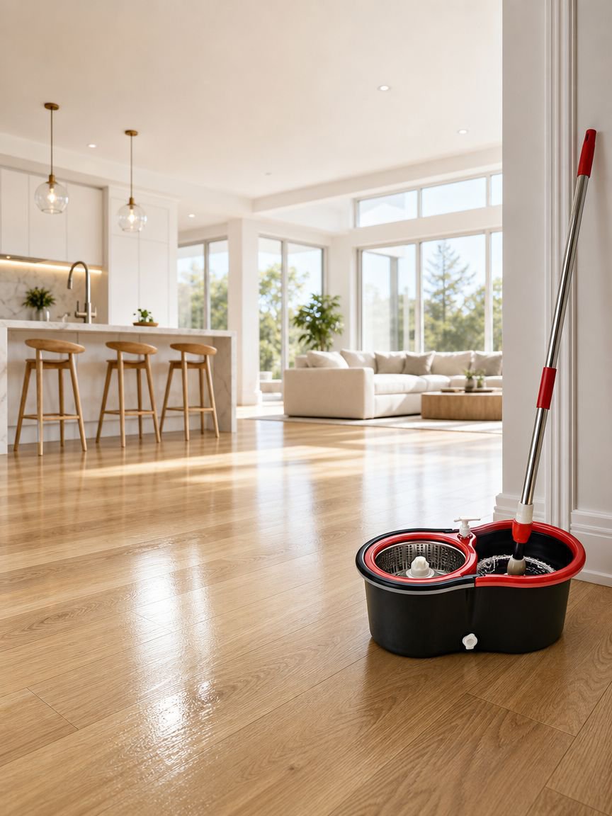 Household mop set with 360 degree rotation