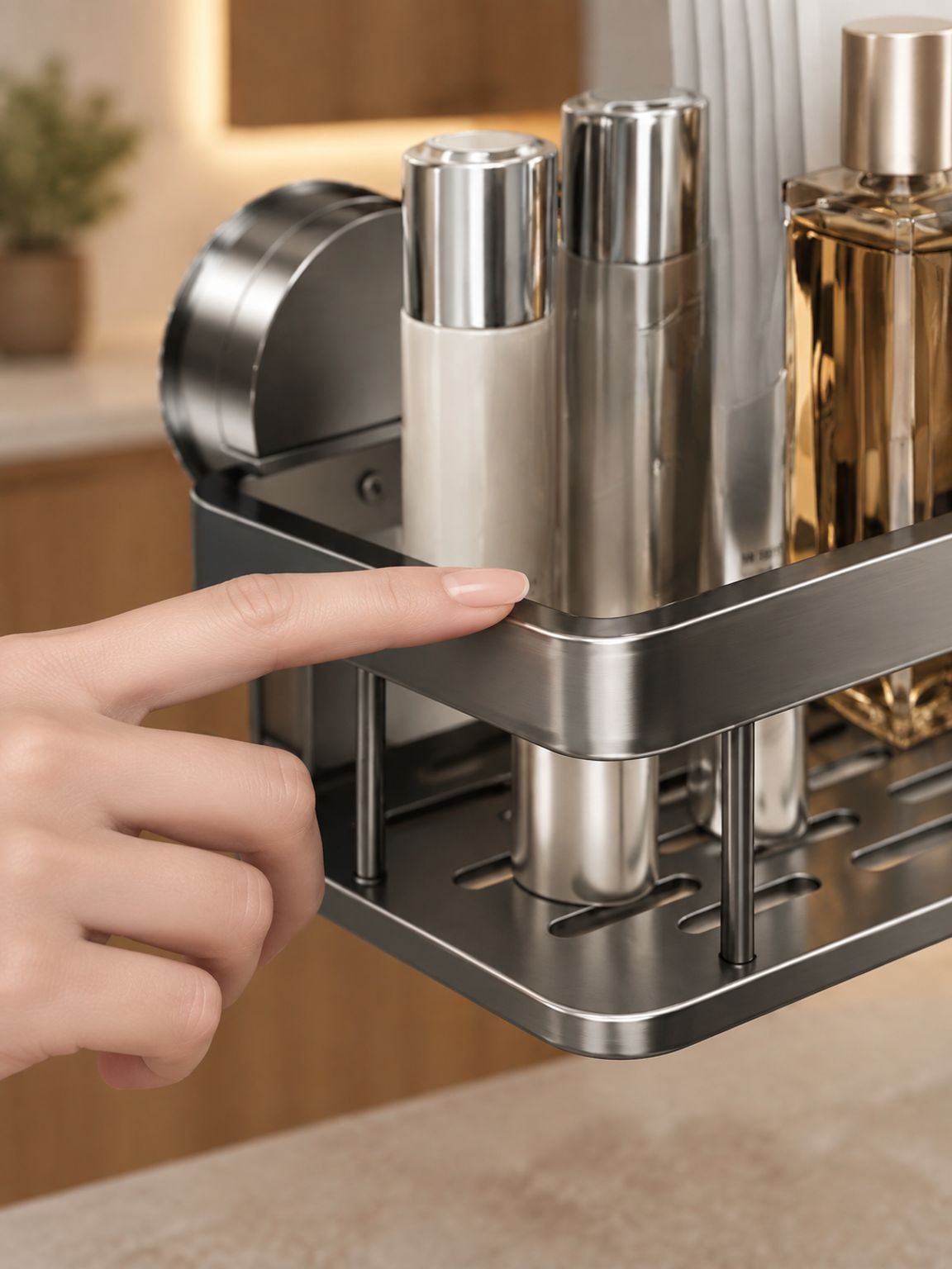 Estante de cocina con múltiples niveles para utensilios