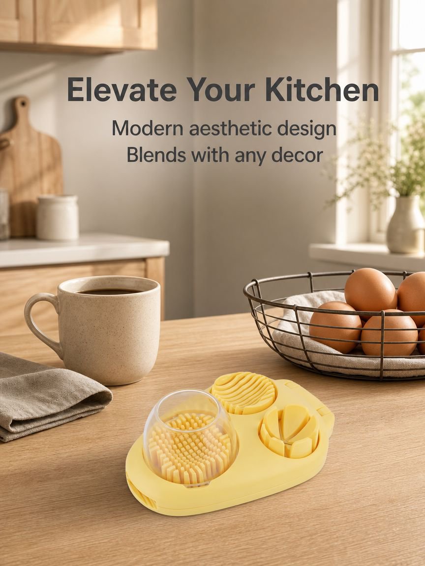 Multifunctional 3-in-1 egg slicer cutting boiled eggs