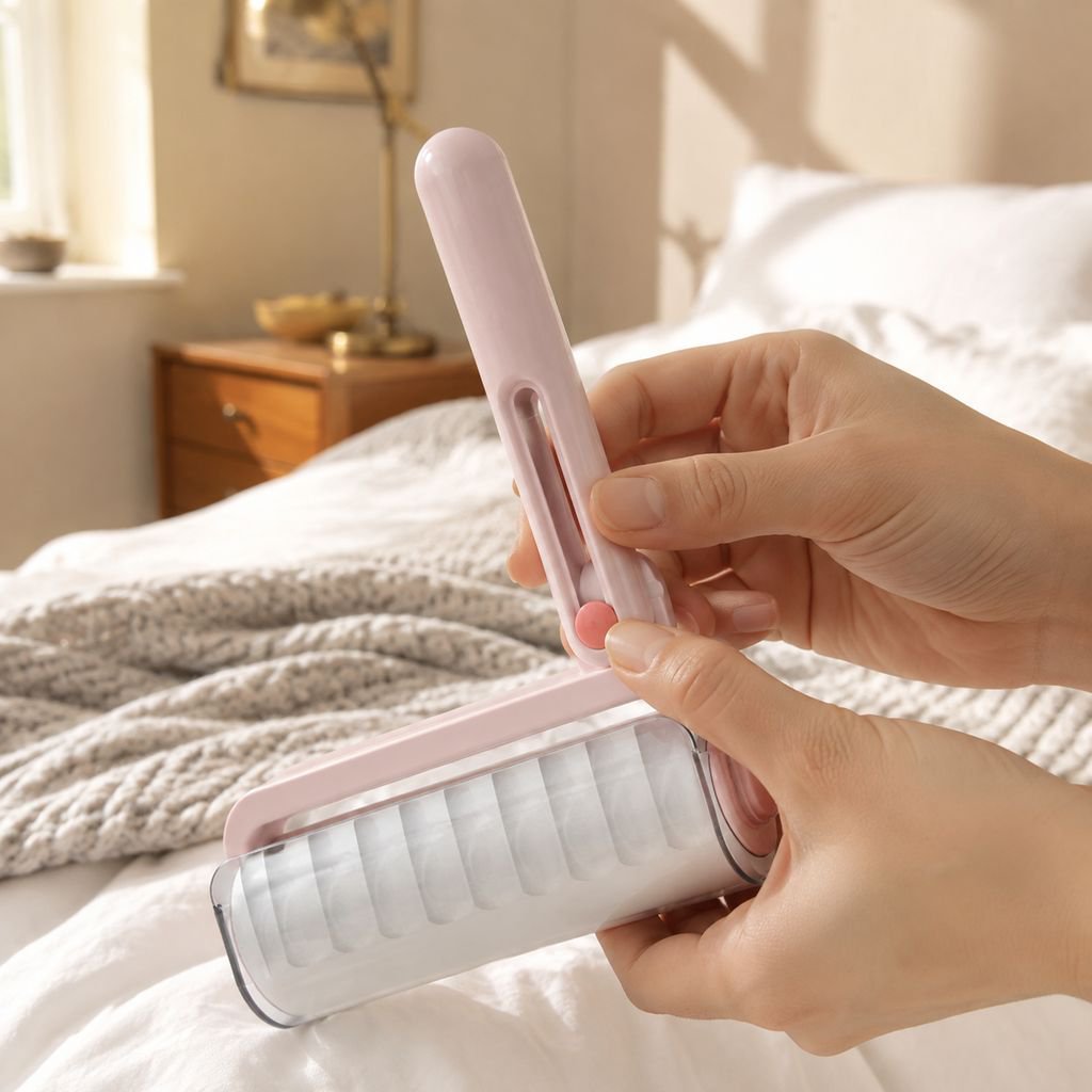 Reusable lint remover with ergonomic grip