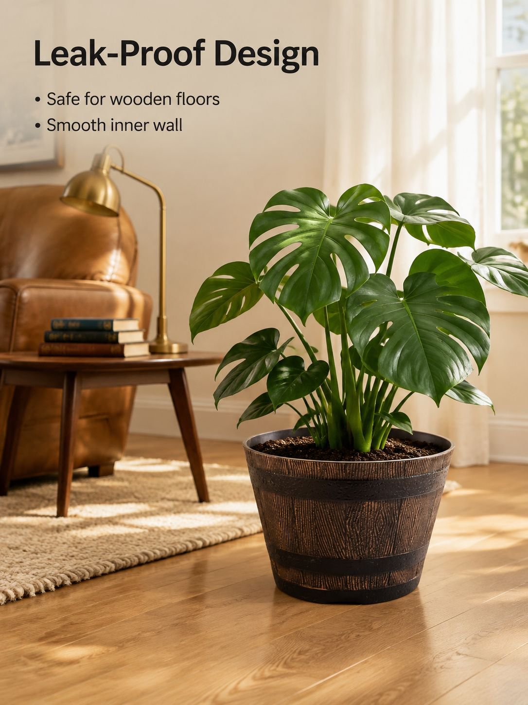 Thickened Wooden Barrel Planter