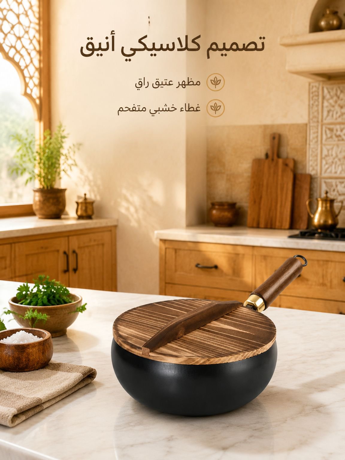 مقلاة عميقة صحية مانعة للالتصاق بدون الطلاء (حديد نقي، توفير عنصر الحديد للجسم )