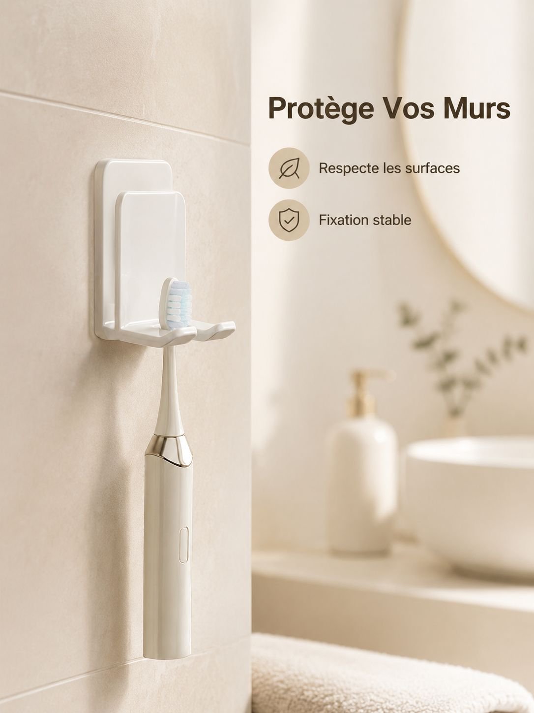 Accessoire porte-brosse à dents sans perçage