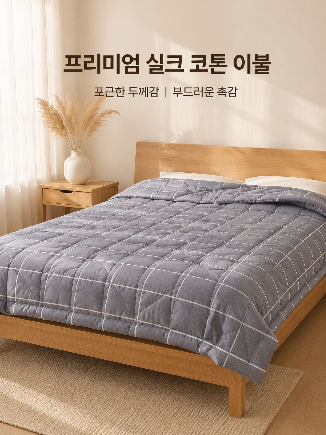 두꺼운 실크와 면 보온 이불