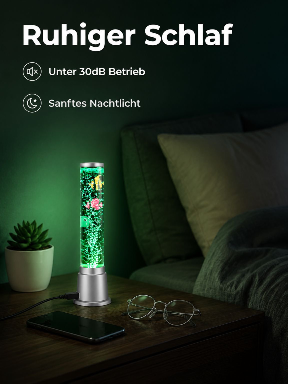 Bunte LED-Fischleuchte, Wassersäulen-Blasenleuchte, Ambientebeleuchtung, Barbeleuchtung, Beleuchtung