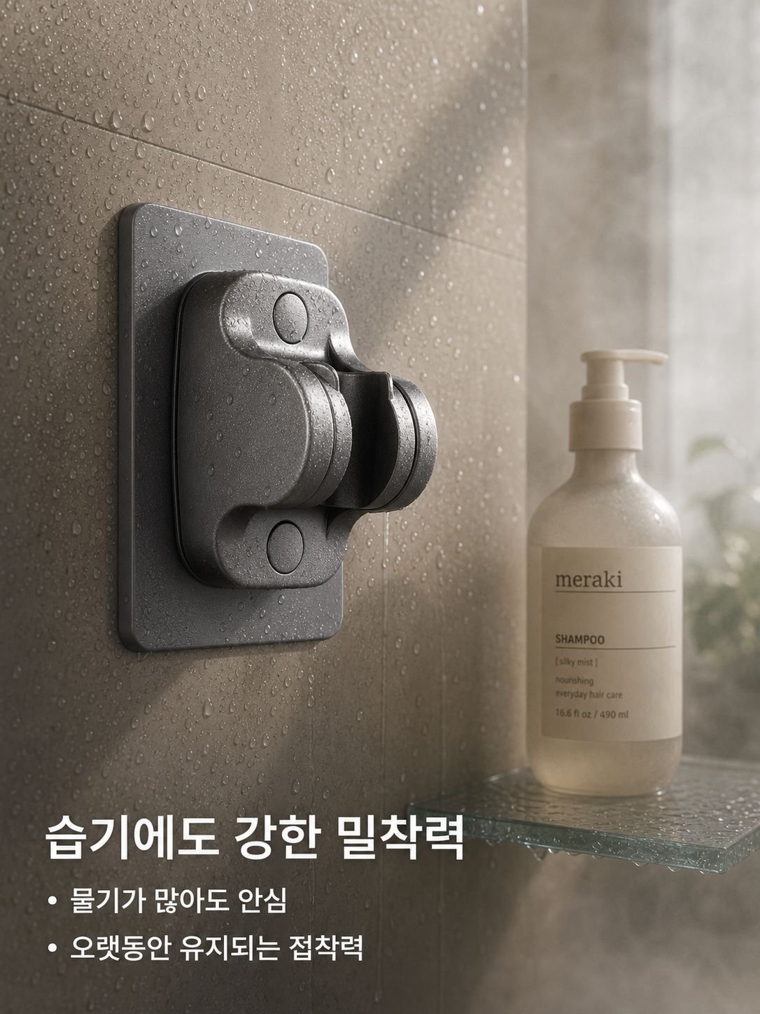 벽 손상 없는 샤워기 거치대