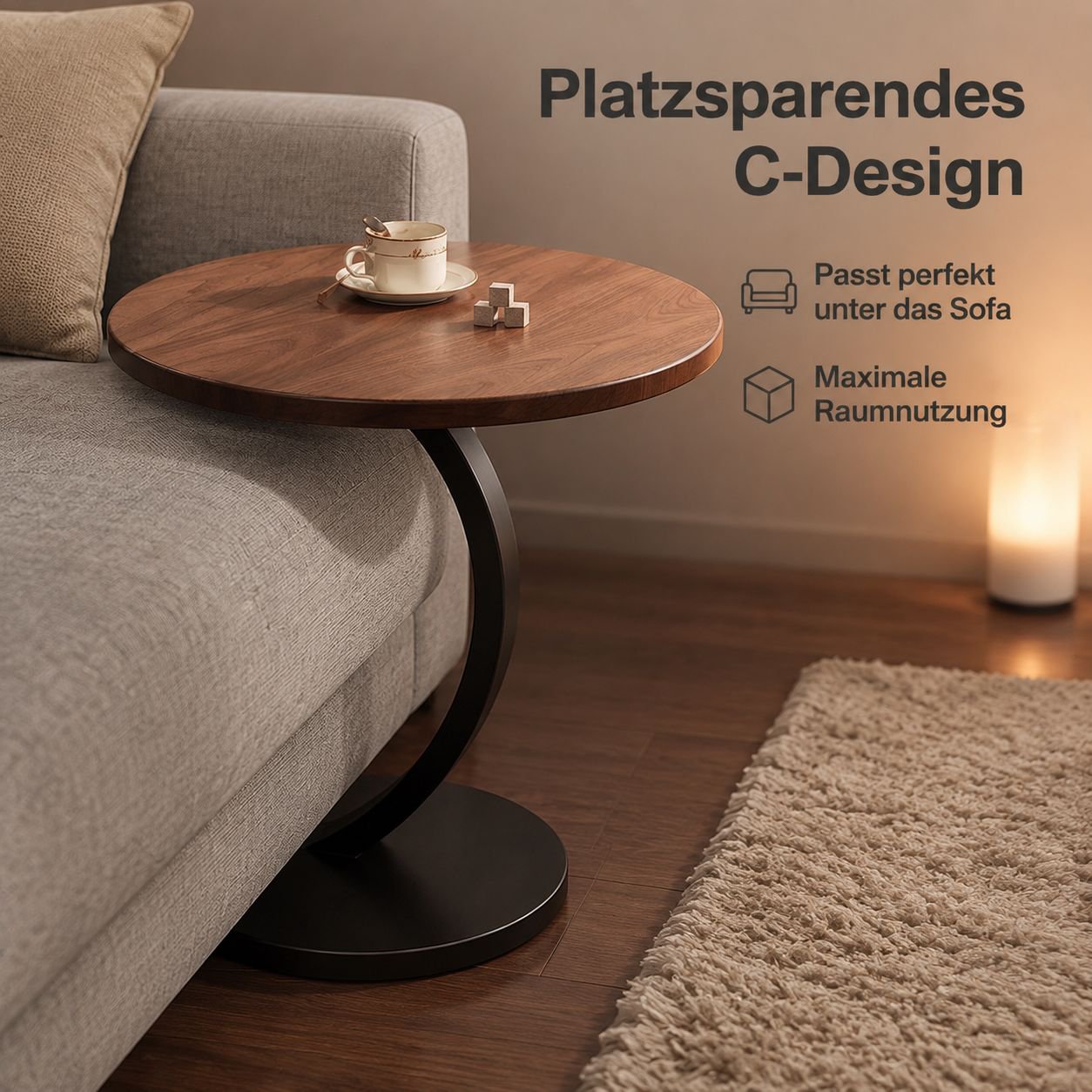 Kleiner runder Ablagetisch im Landhausstil