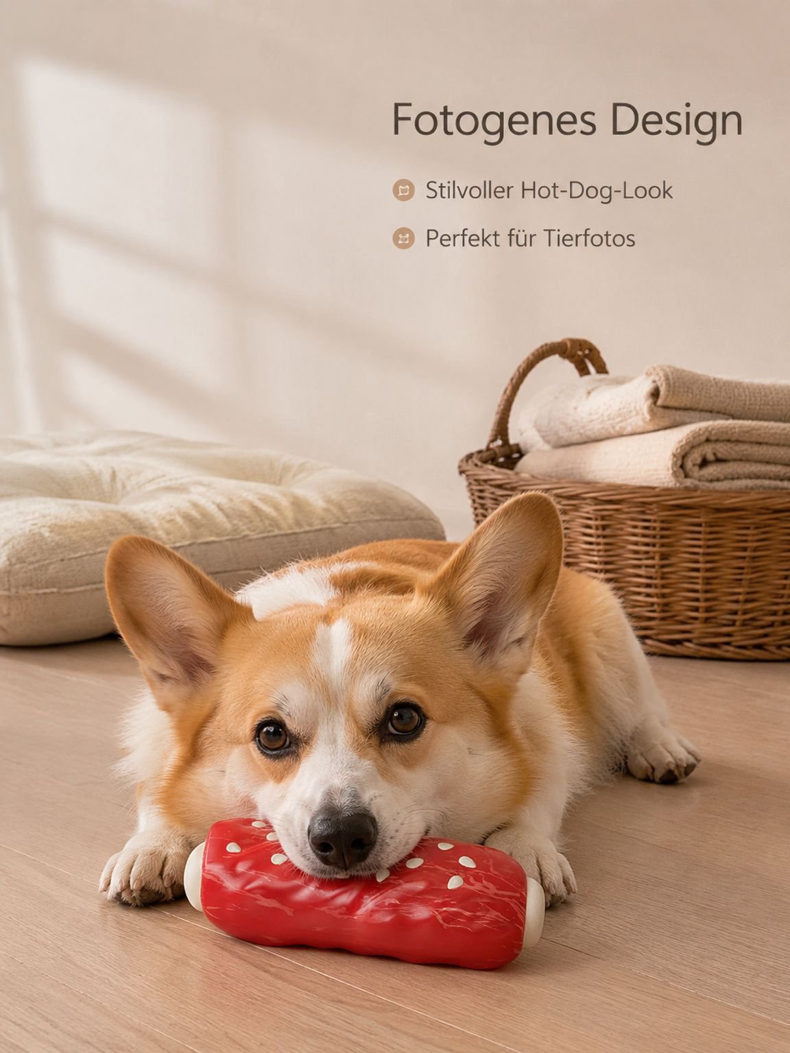 Welpen Spielzeug Hot Dog Design für Kauen und Spielen