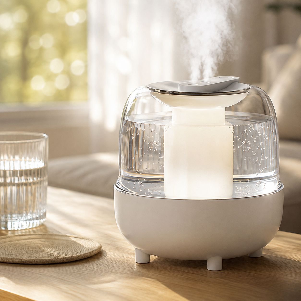 Office Quiet Dual Nozzle Humidifier with Night Light