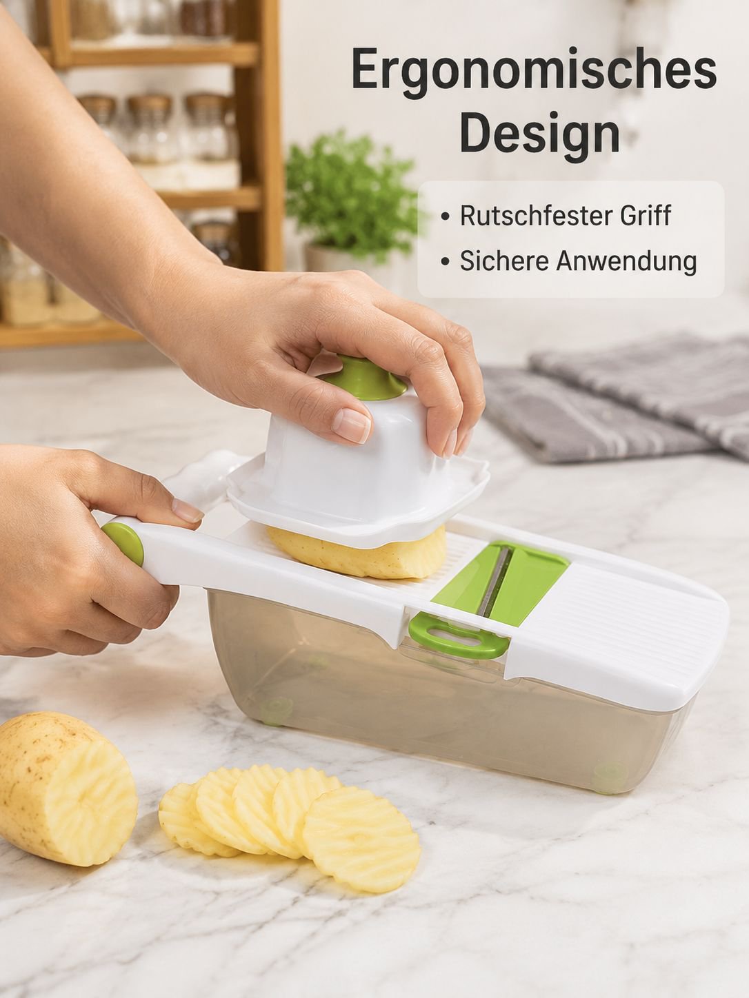 Multifunktionaler Edelstahl-Gemüseschneider Haushaltsküchen-Reibe für Karotten und Kartoffeln