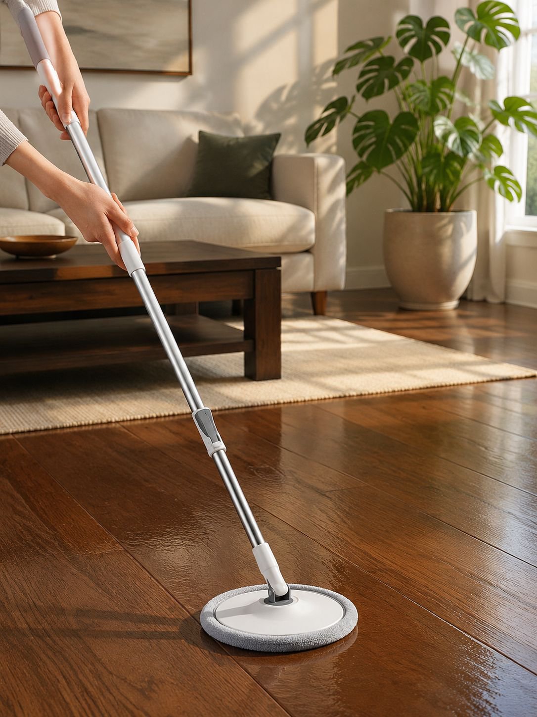 Modern home mop set with hands-free operation