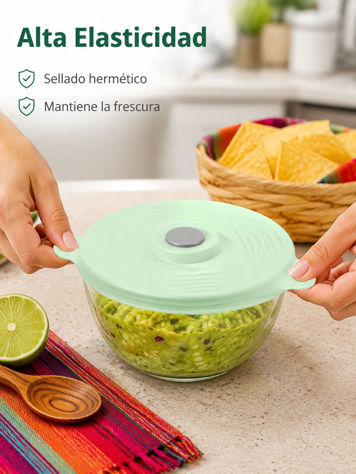 Juego de tapas de silicona para conservar alimentos