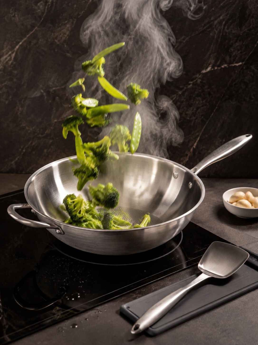Non-coated stainless steel pan for healthy cooking