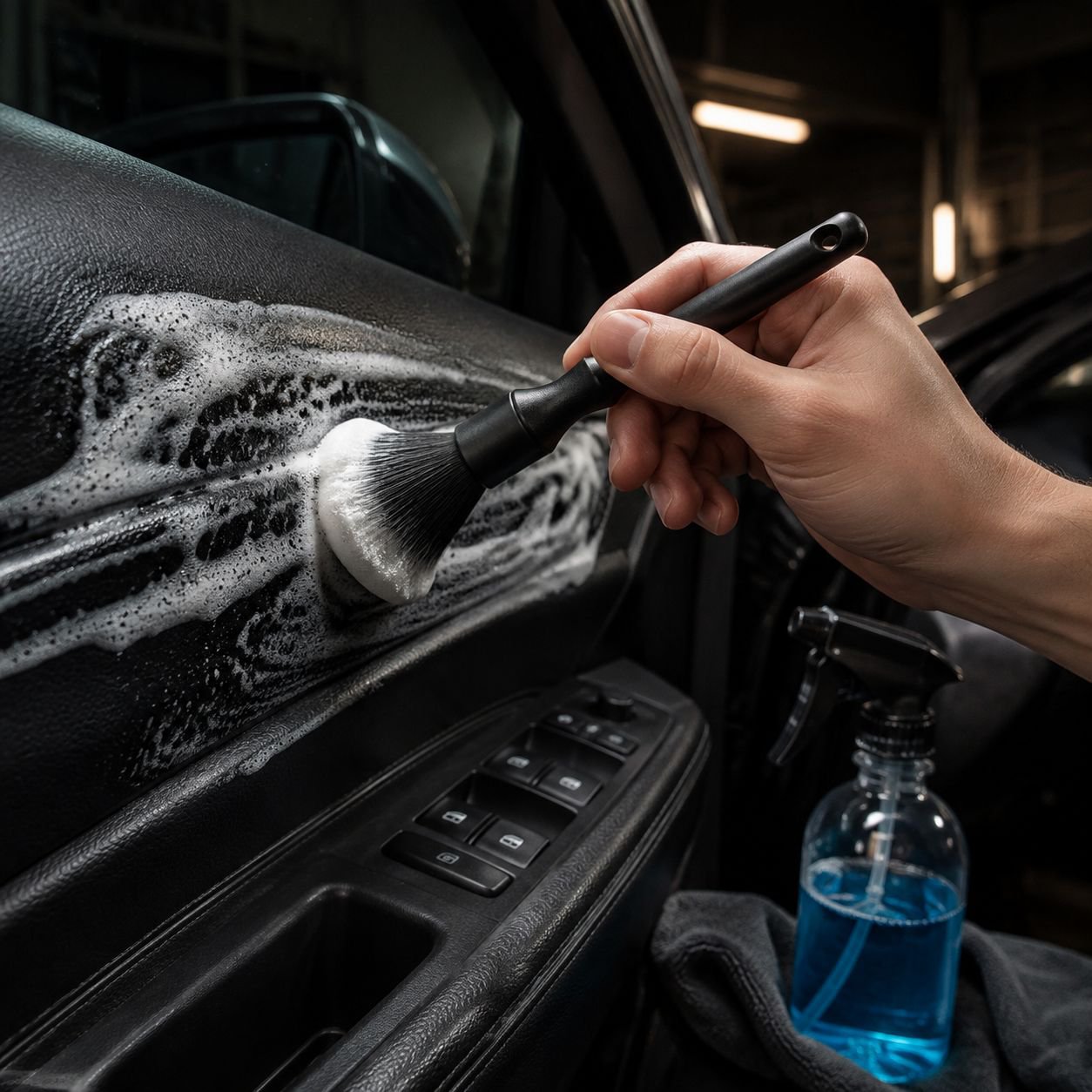 Easy-to-use car interior cleaning brush for seats