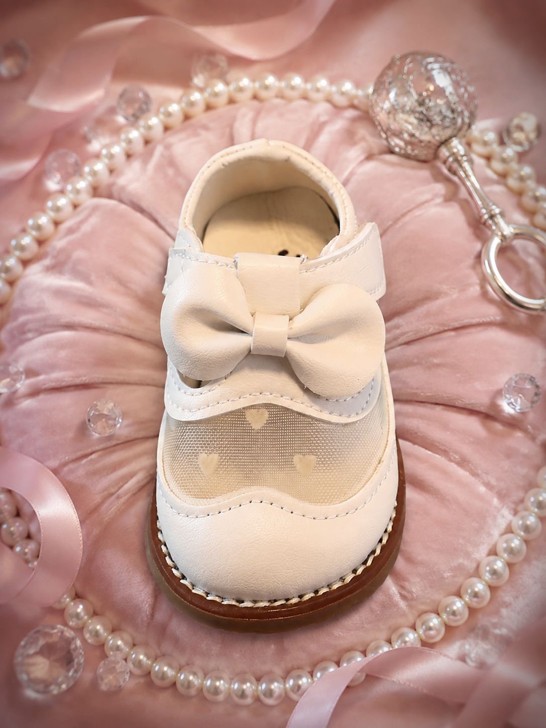 Zapatos de suela blanda y transpirables para bebé estilo princesa