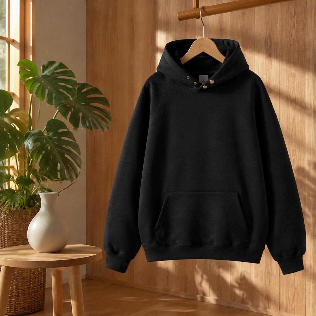秋冬ビッグサイズ男女兼用ボタン付きフーディー（厚手・大きいサイズS~3XL）