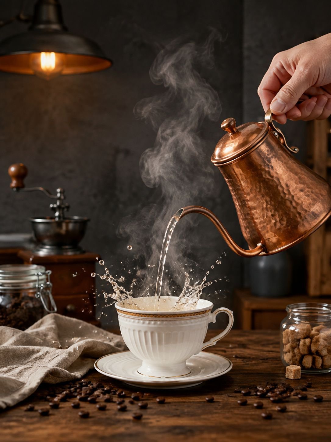 Set de taza y plato para café de diseño moderno