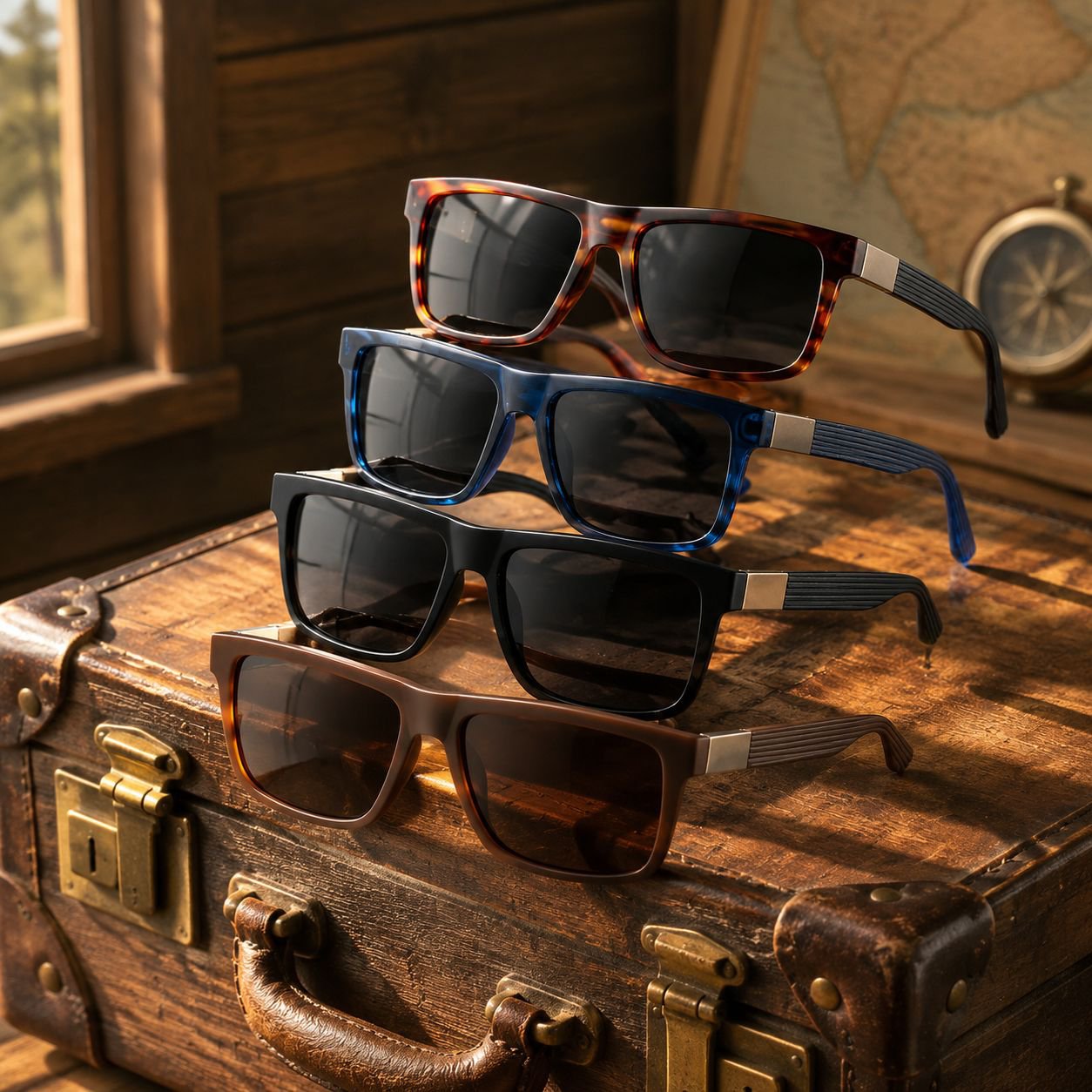 Driver's glasses with vintage design and polarized lenses