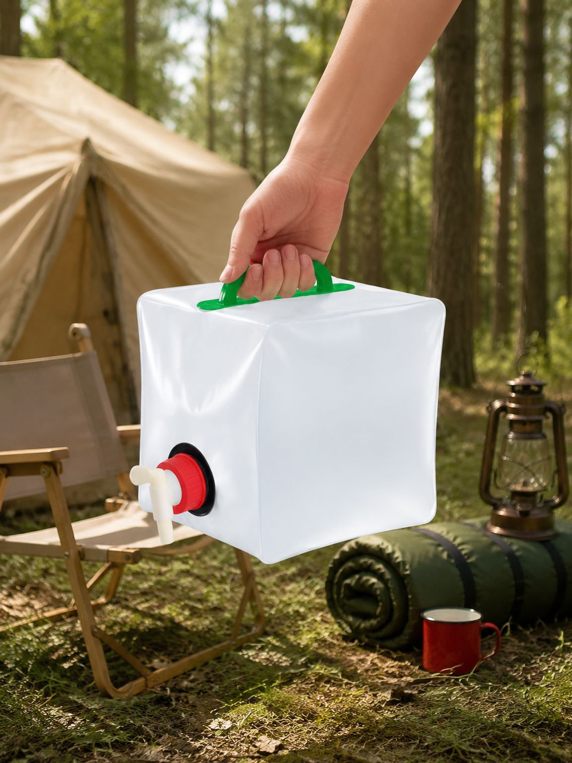 10 liter waterzak als ruimtebesparende draagbare wateropslag