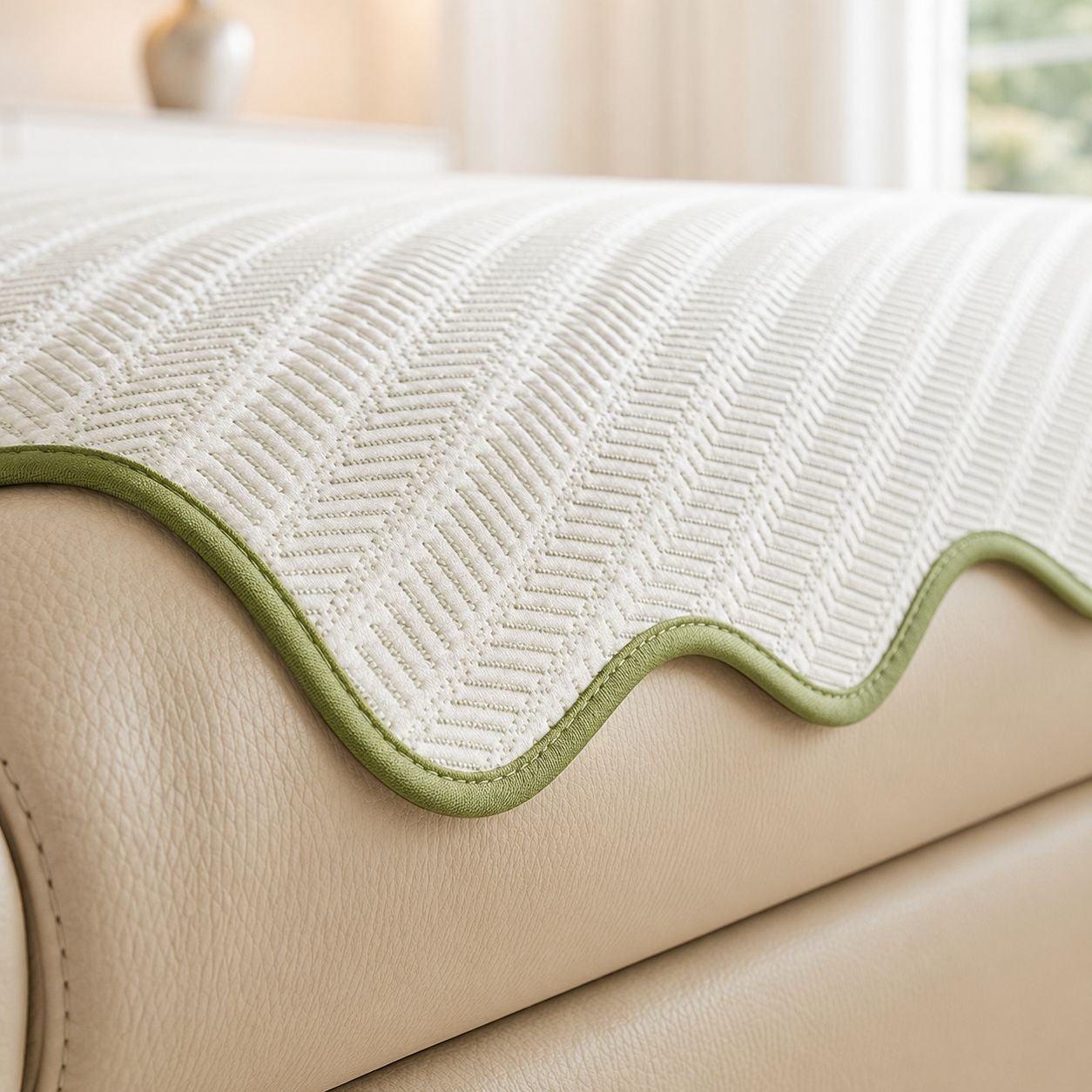 Breathable Summer Sofa Cover in Living Room Setting