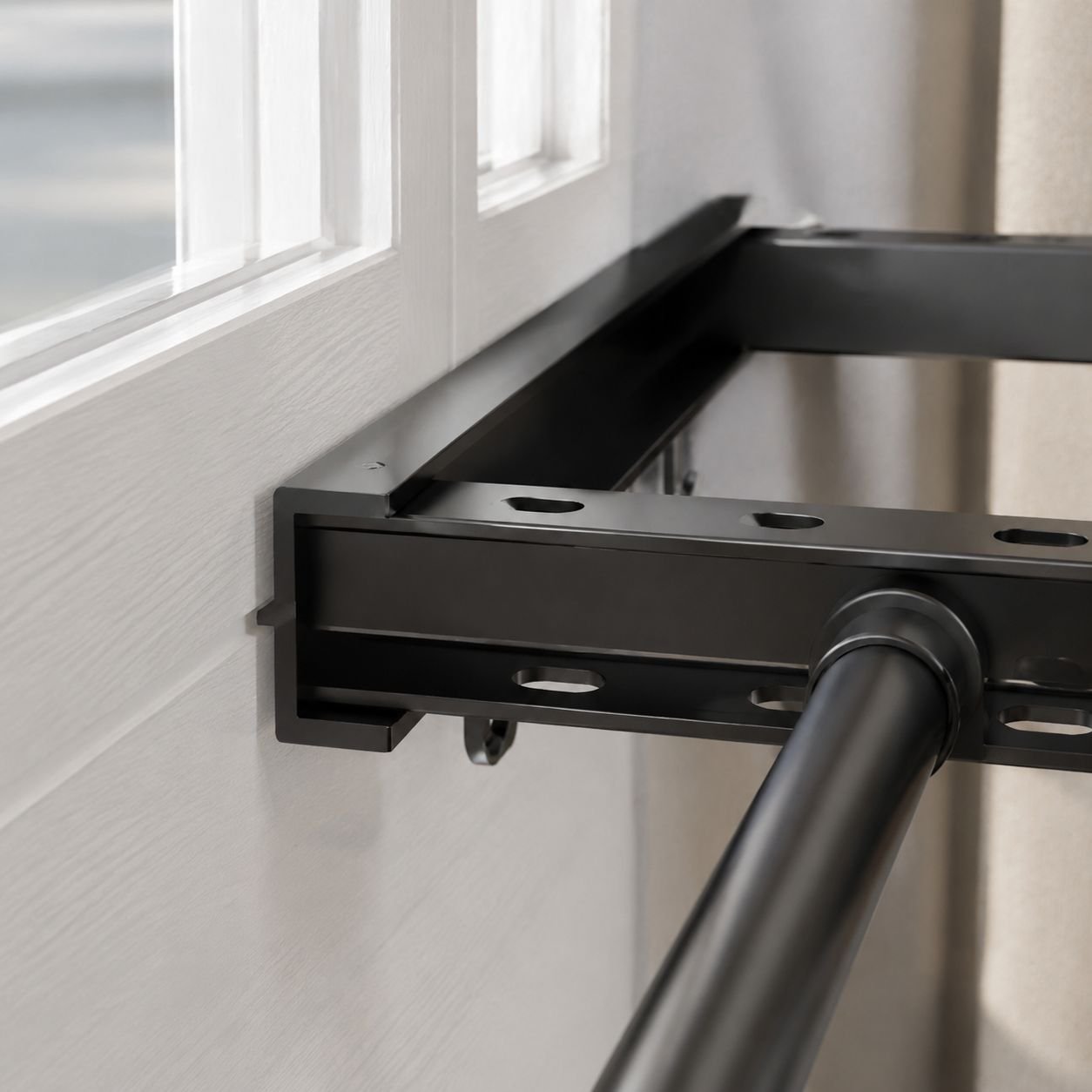 Home use laundry rod with wall mount brackets