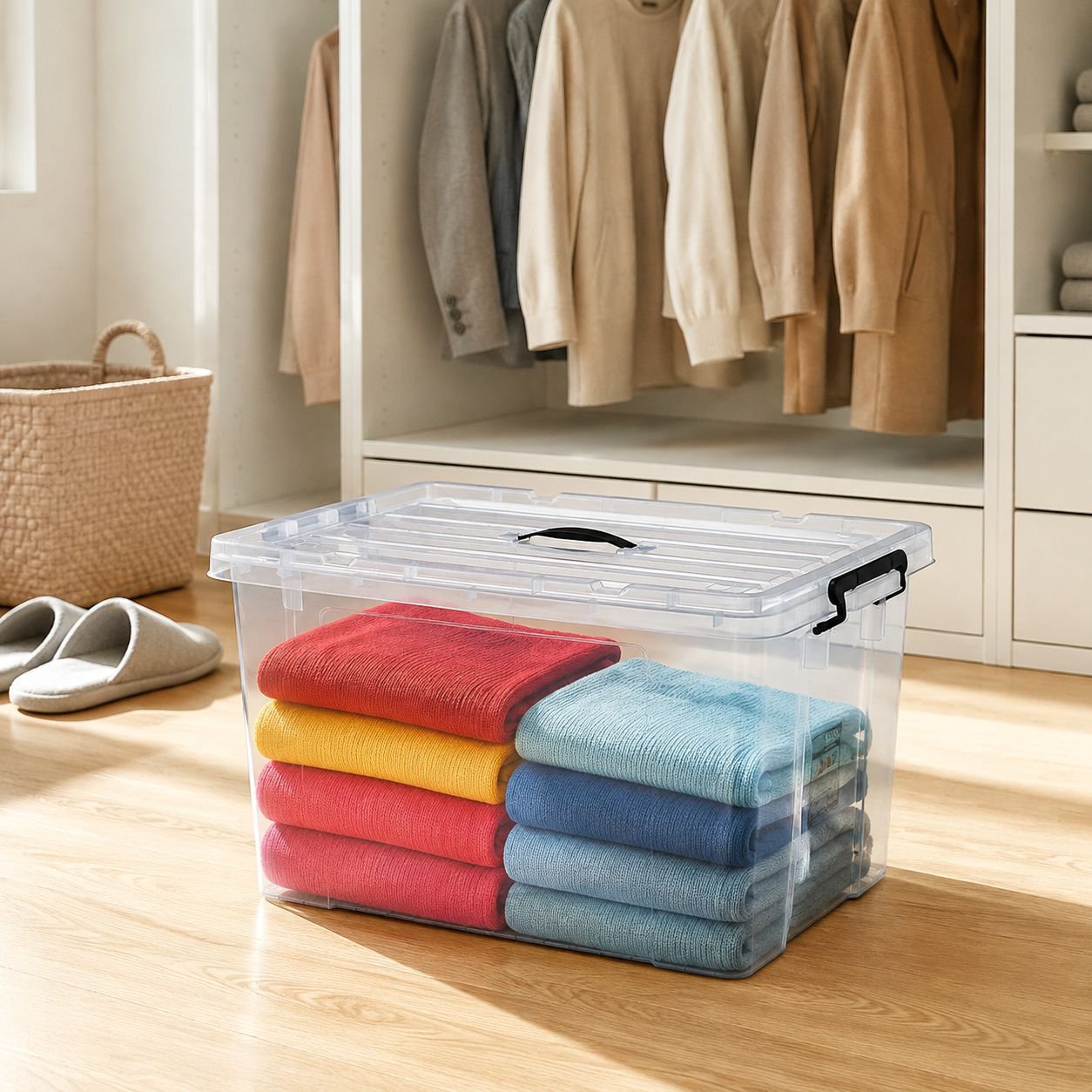 Household Large Capacity Plastic Storage Box with Lid