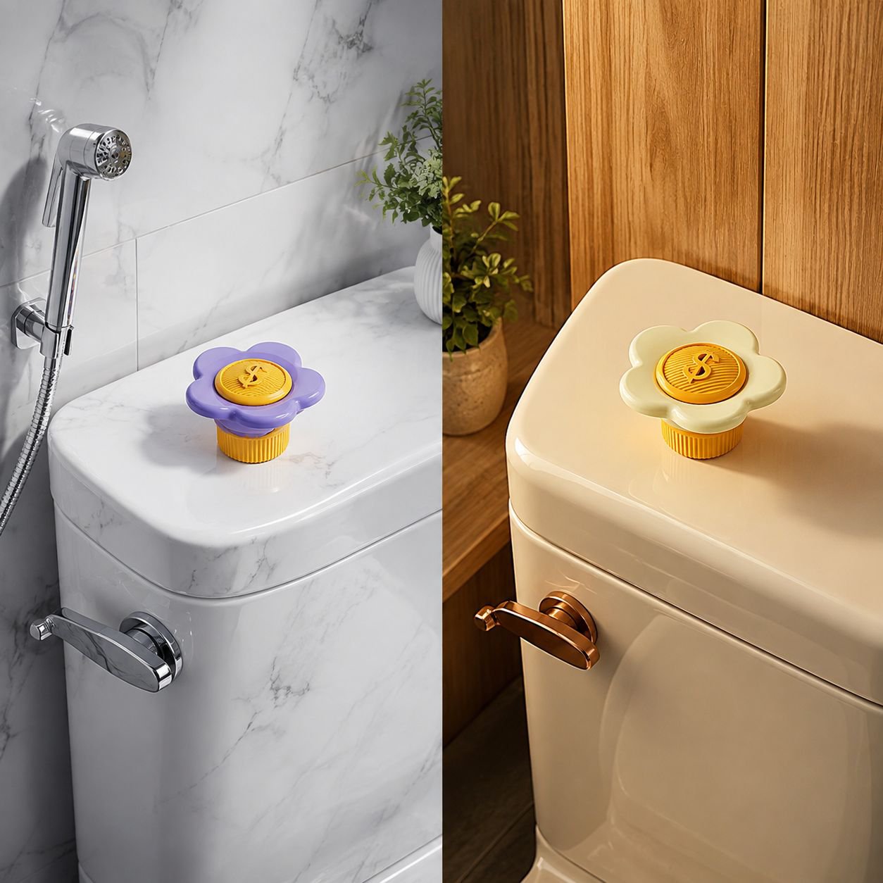 No-Touch Toilet Flush Button for Home – Multifunctional Tank Press Assist