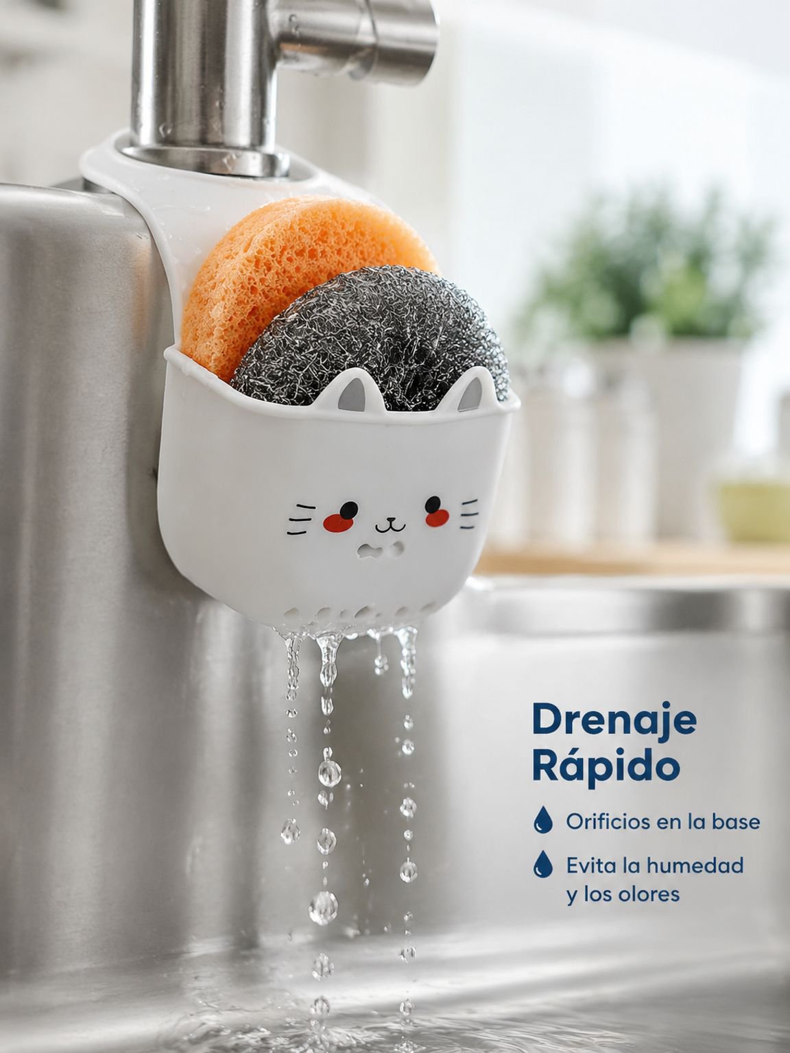 Organizador de cocina para accesorios de limpieza