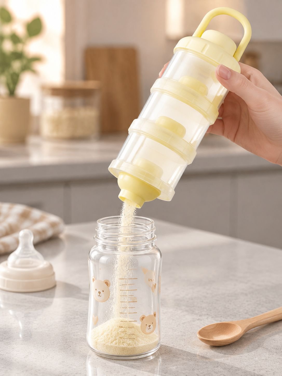 Caja de almacenamiento sellada y portátil de gran capacidad para leche en polvo de bebé