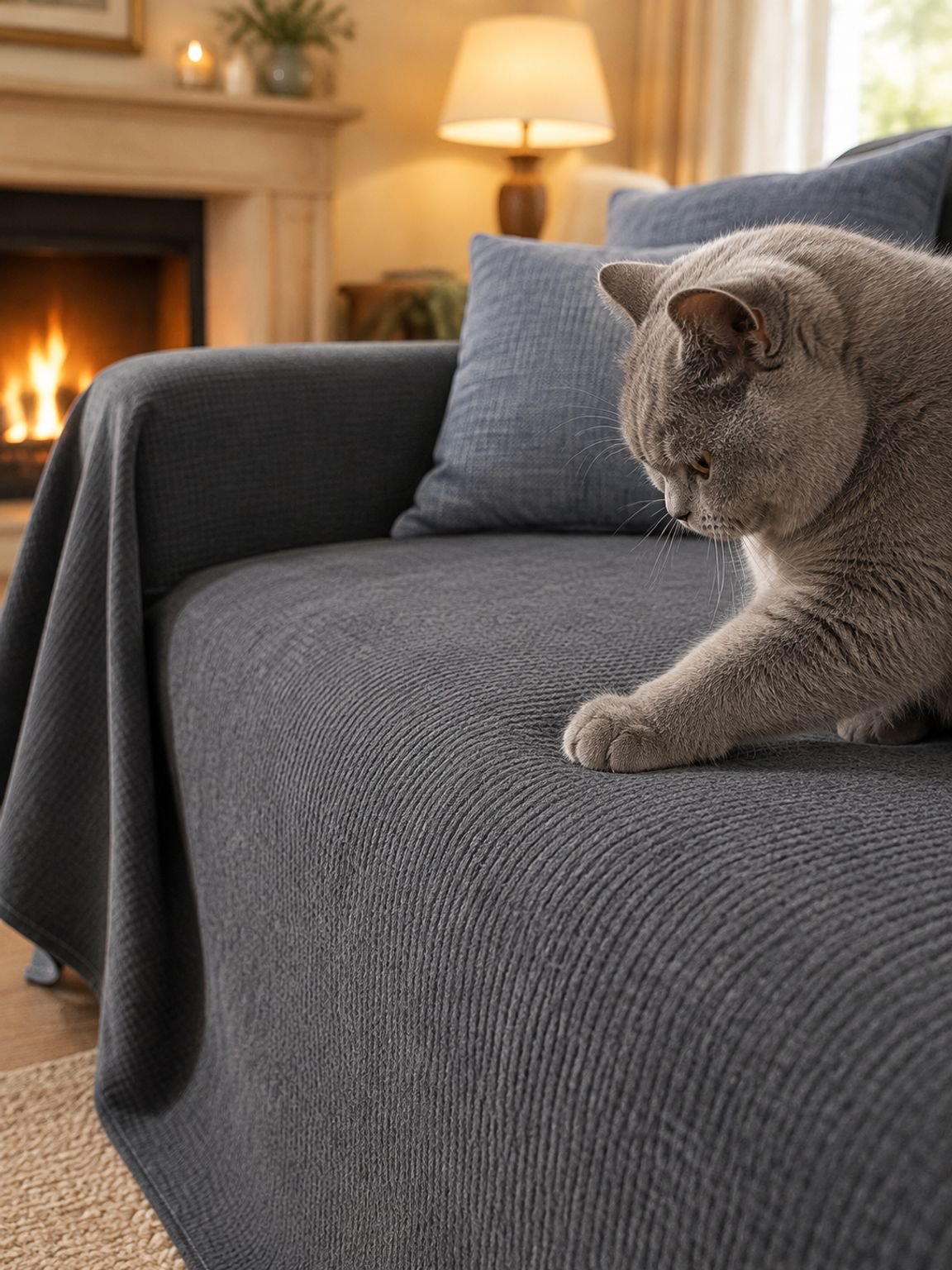 Housse de canapé anti-griffures de chat