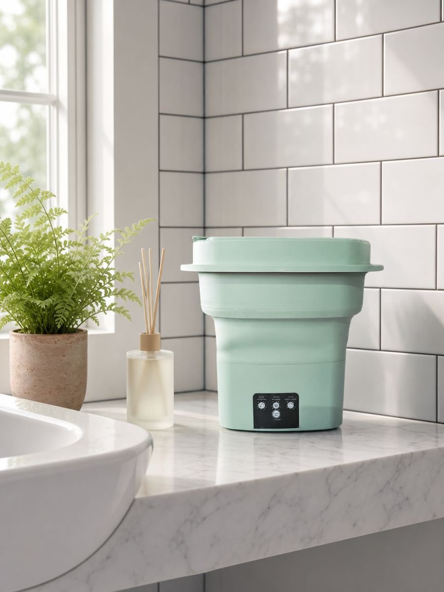 Foldable washing machine for easy storage
