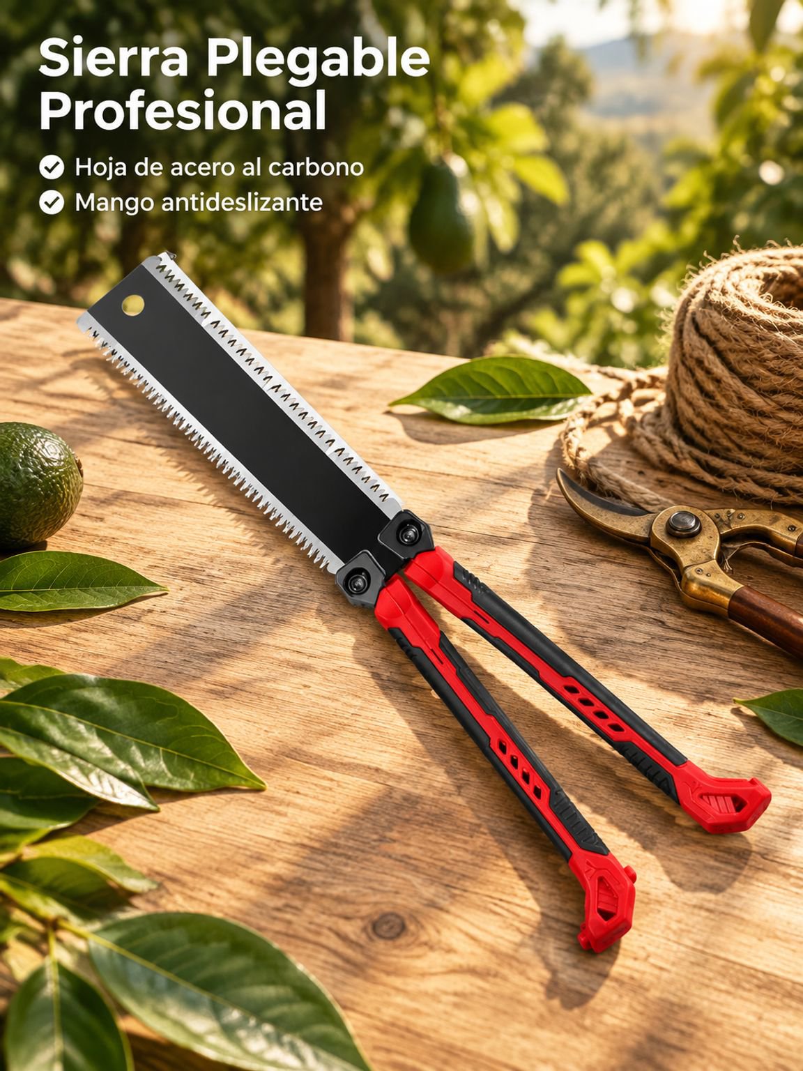 Sierra plegable para podar árboles frutales
