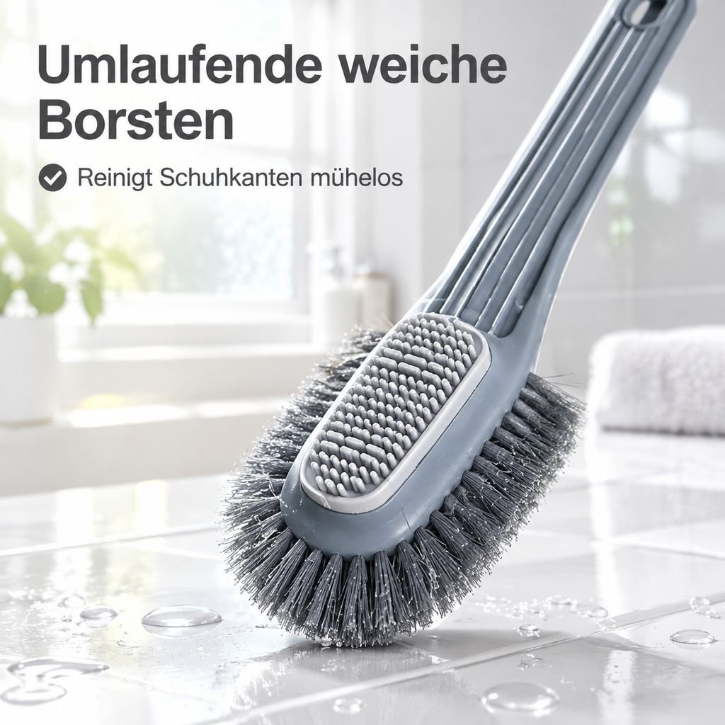 Mehrseitige Schuhreinigungsbürste mit langem Griff