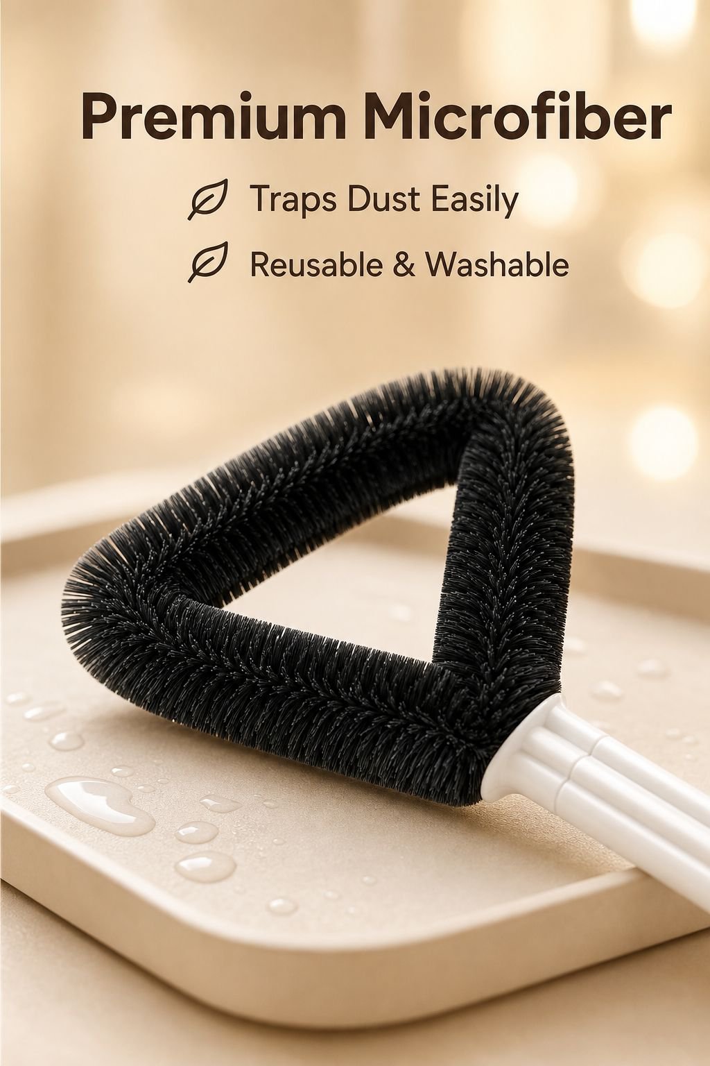 Double-sided Triangular Screen Window Cleaning Brush, No Disassembly Needed
