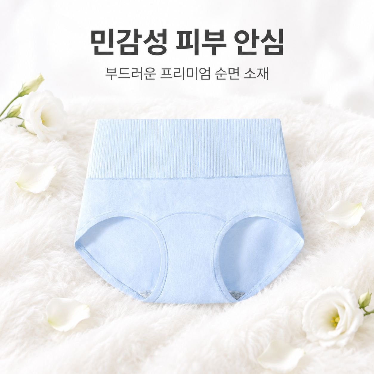 여성 팬티 길어진 밑폭 중간 허리 디자인, 순면 편안하고 통기성 있음