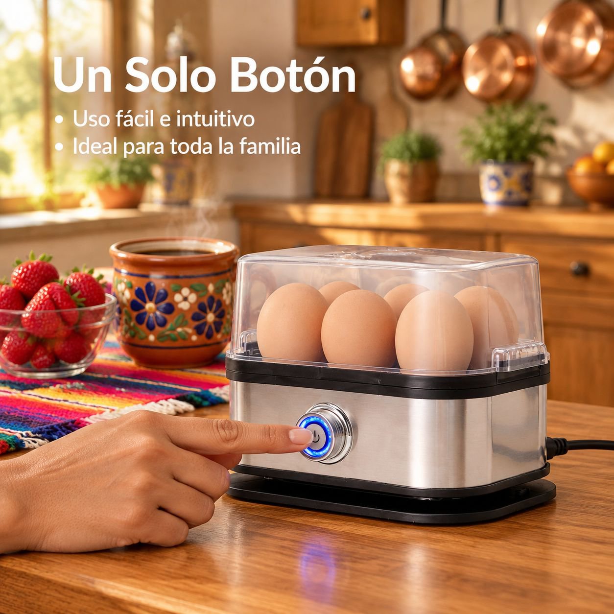 Cocedor de huevos multifuncional y rápido