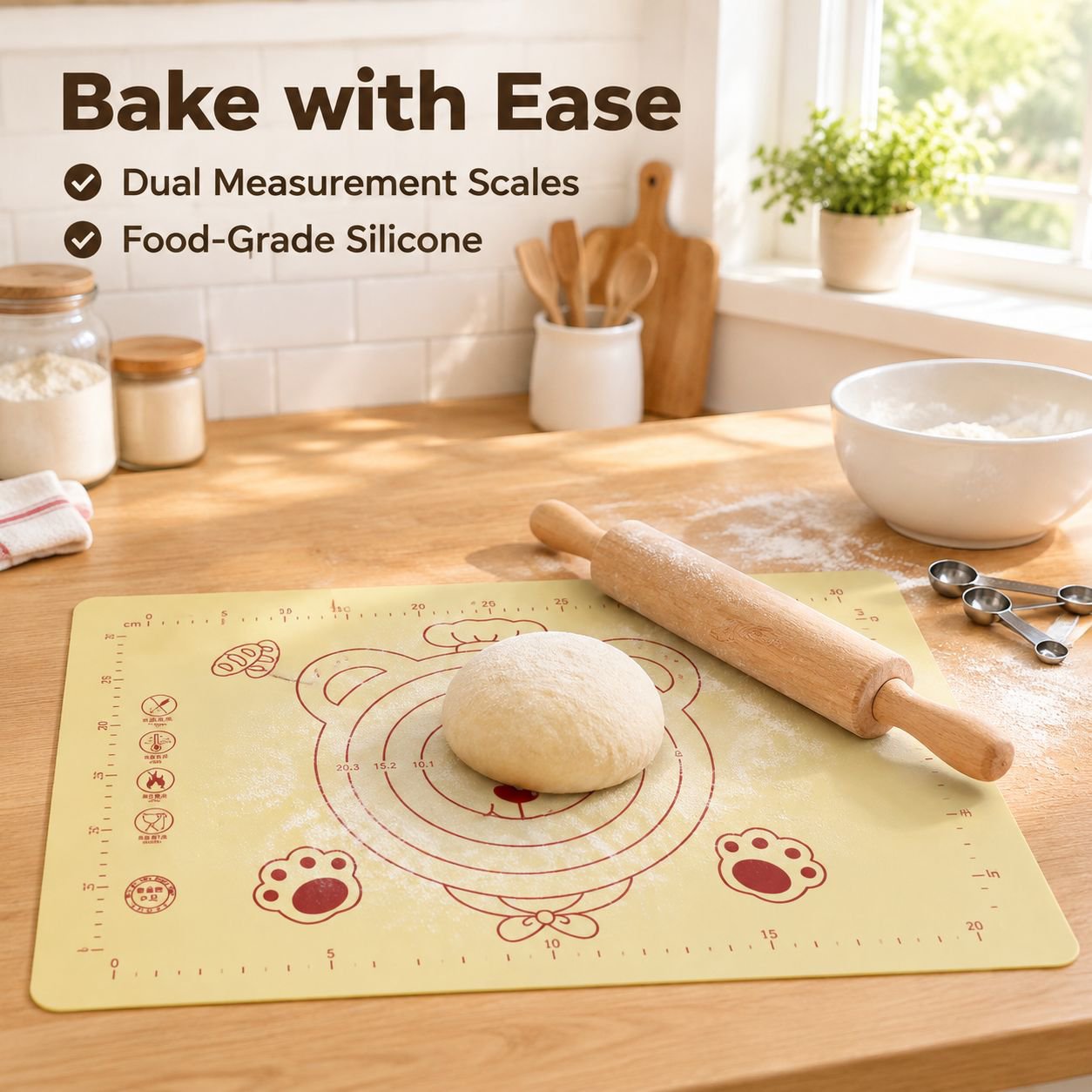 Multipurpose Heat-resistant Kneading Mat for Home Baking
