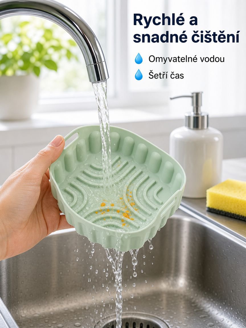 Silikonová čtvercová podložka do fritézy na pečení